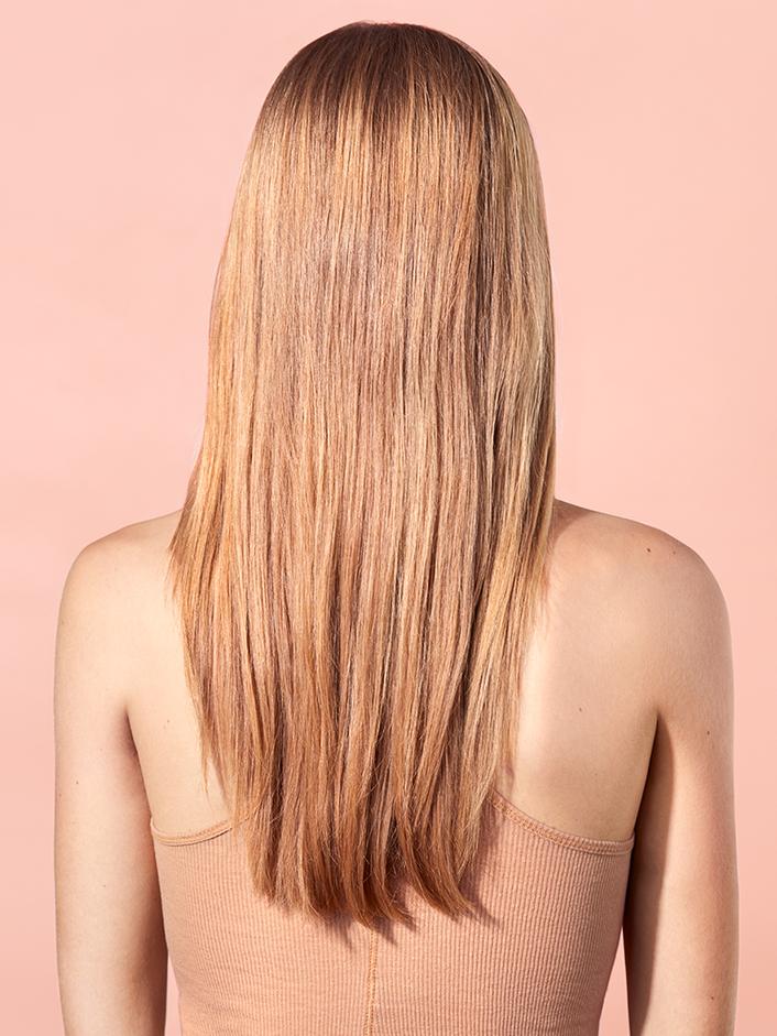 Back profile look of hair before product use