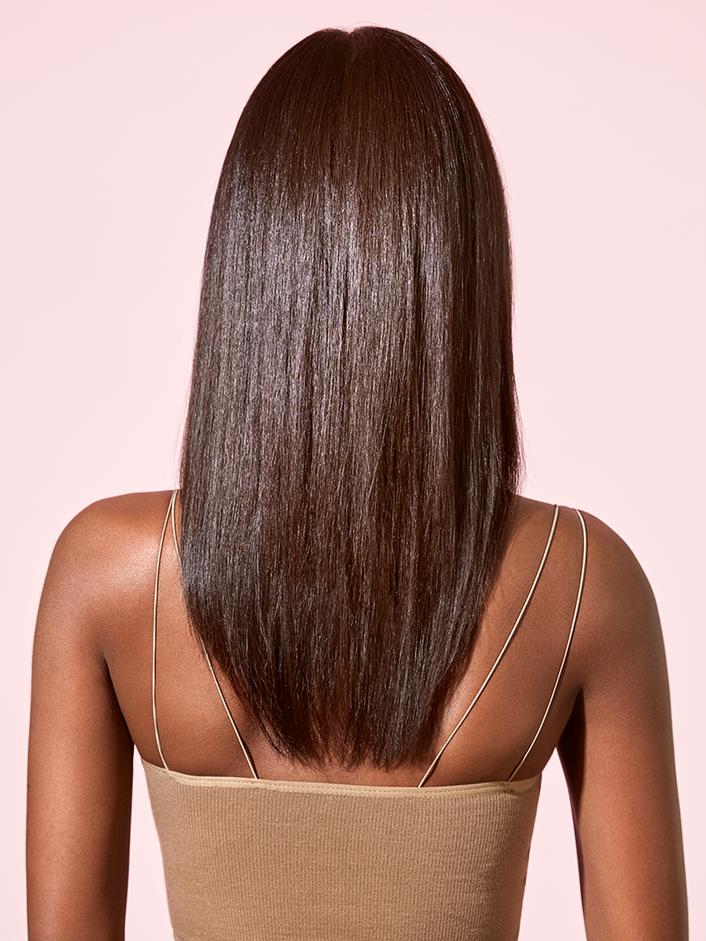 Back profile look of hair after product use