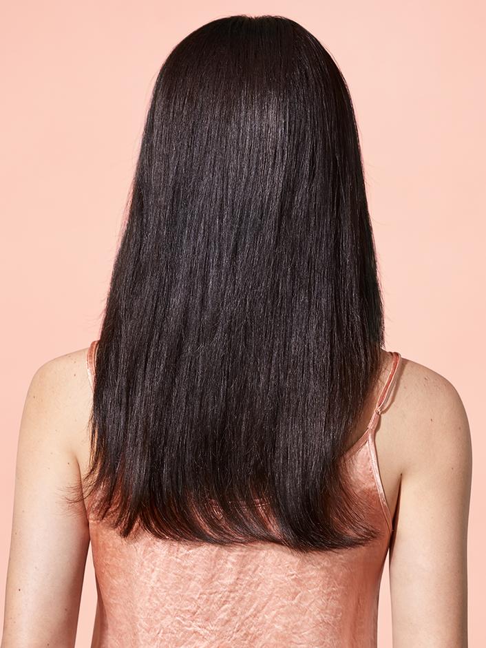 Back profile look of hair after product use